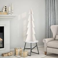 VidaXL Kerstdecoratie kerstboom 112 cm massief grenenhout wit