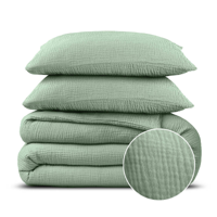 Dekbedovertrek Percale Katoen Mousseline 200x200 Cm Groen Dreamhouse - Dekbed-Discounter.nl
