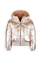 NoBell Meisjes winterjas bomber met capuchon - Boy - Pearled ivoor