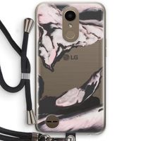 Roze stroom: LG K10 (2017) Transparant Hoesje met koord