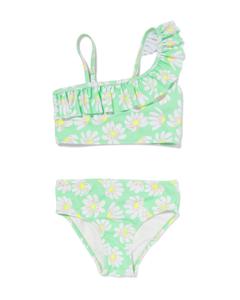 HEMA Kinder Bikini Asymmetrisch Met Bloemen Groen (groen)