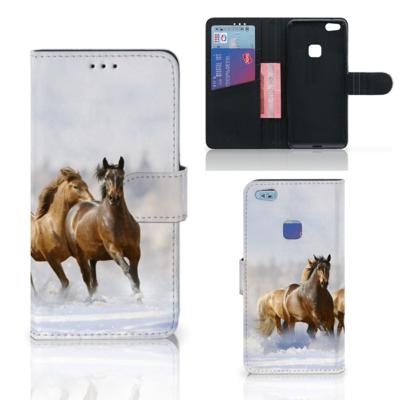 Huawei P10 Lite | Telefoonhoesje | Met pasjeshouder | Paarden