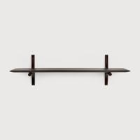 Ethnicraft Wandplank 'PI' Gevernist Mahoniehout, Met 1 plank, kleur Donkerbruin