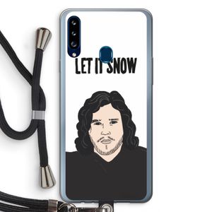 Let It Snow: Samsung Galaxy A20s Transparant Hoesje met koord
