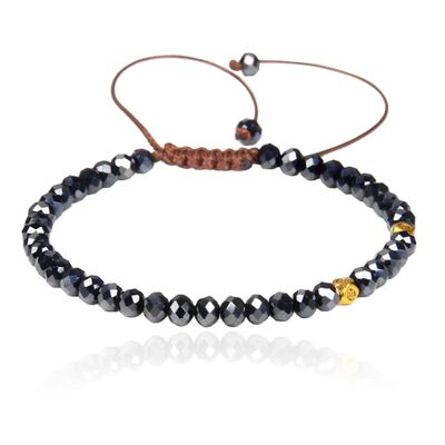 Memphis Armband Natuursteen - 4mm Facetkraal Dark Memphis Armband Natuursteen - 4mm Facetkraal Dark