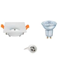 LED Spot Set - LEDVANCE Parathom PAR16 930 36D - GU10 Fitting - Dimbaar - Inbouw Vierkant - Mat Wit - 3.7W - Warm Wit 3000K - 85mm - thumbnail