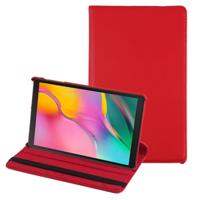 Litchi textuur horizontale Flip 360 graden rotatie lederen case voor Galaxy tab A 10 1 (2019) T510/T515 met houder (rood)
