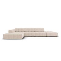 Cosmopolitan Design Chicago Hoekbank met Chaise Longue Links - Rechts Open - Chenille - Lichtbeige