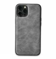iPhone 12 Pro Max hoesje - Backcover - Kunstleer - TPU - Grijs