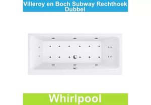 Ligbad Villeroy & Boch Subway 180x80 cm met Balboa Whirlpool systeem Dubbel Riho