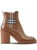 Burberry bottines en cuir 70 mm à carreaux - Marron