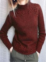 Solid Turtleneck Long Sleve Vintage Sweater