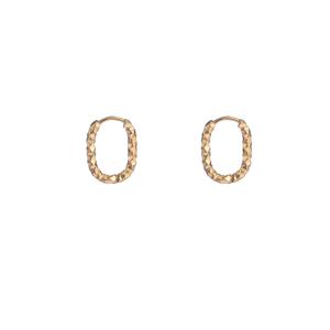 Day&Eve Oorringen Hammered Oval Hoop | Goud