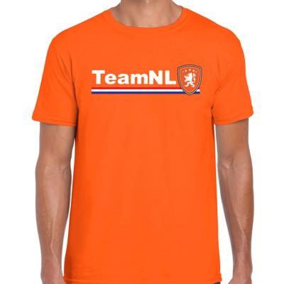 EK / WK supporter T-shirt heren - oranje - Team NL - Holland Leeuw - voetbal supporter