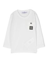 Stone Island Junior t-shirt en coton à patch logo - Blanc