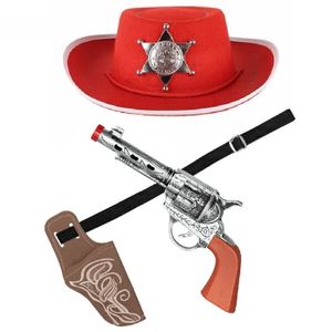 Verkleed cowboy hoed/holster met een revolver voor kinderen