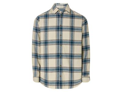 LIVERGY Flanellen heren overhemd (XL (43/44), Geruit/crème/blauw)