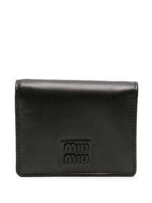 Miu Miu portefeuille en cuir à logo - Noir