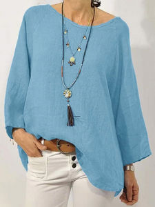 Casual Solid Long Sleeve Top