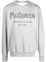 Alexander McQueen sweat à logo imprimé - Gris