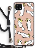 Papegaai: Samsung Galaxy A22 5G Transparant Hoesje met koord