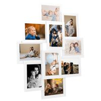 VidaXL Fotolijst voor 10x(13x18 cm) foto mdf wit