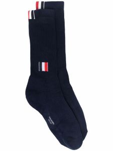 Thom Browne chaussettes RWB en maille intarsia - Bleu