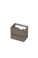 Onderkast INK 2 laden greeploos met houten keerlijst 60 cm x 40 cm x 52 cm Greige eiken 1257009