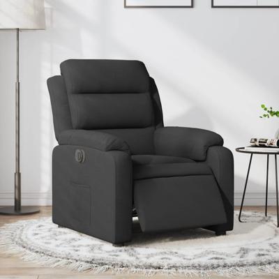 Fauteuil verstelbaar elektrisch stof zwart