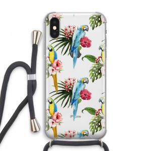 Kleurrijke papegaaien: iPhone XS Max Transparant Hoesje met koord