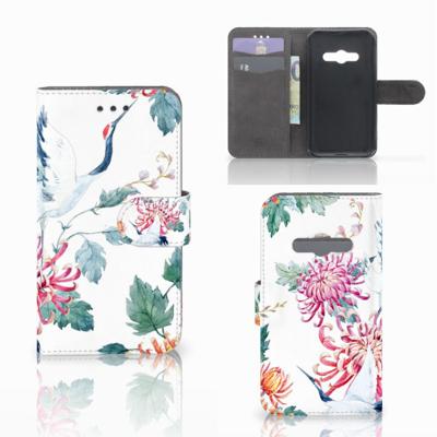 Samsung Galaxy Xcover 3 | Xcover 3 VE | Telefoonhoesje | Met pasjeshouder | Bird Flowers