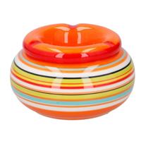 Asbak - keramiek - gekleurd met oranje - stormasbak - D11 cm