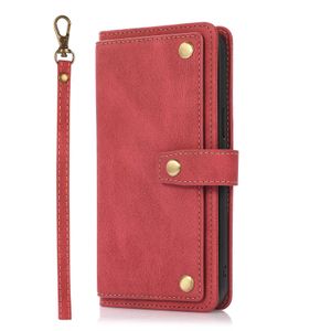 iPhone XR hoesje - Bookcase - Koord - Pasjeshouder - Portemonnee - Luxe - Kunstleer - Rood