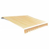 VidaXL Luifeldoek 4x3 m canvas zonnebloemgeel en wit