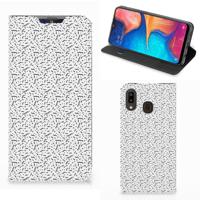 Samsung Galaxy A30 | Hoesje met Magneet | Stripes Dots Samsung Galaxy A30 | Hoesje met Magneet | Stripes Dots