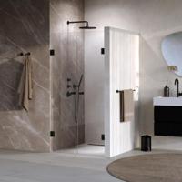 Brauer Void - Carving Pendeldeuren - Helder Glas - 100 x 200 cm - incl. Glascoating - Mat Zwart