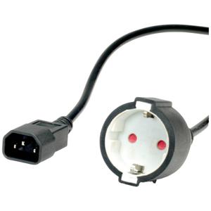 VALUE stroomkabel, C14 connector naar CEE7/3 female, max 10A (2300W), for UPS only, zwart, 0,3 m