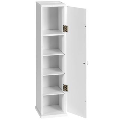 Vrijstaand Tissue Kast Toilet Tissue Opberg Toren Toiletpapier Houder met 3 Afneembare Planken Wit