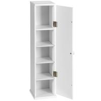 Vrijstaand Tissue Kast Toilet Tissue Opberg Toren Toiletpapier Houder met 3 Afneembare Planken Wit