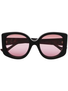 Gucci Eyewear lunettes de soleil oversize à logo - Marron