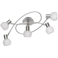 LED Plafondspots Rond - 5-lamps Mat Nikkel Aluminium - E14 Fitting