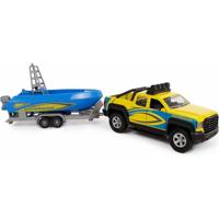 Kids Globe terreinwagen met trailer