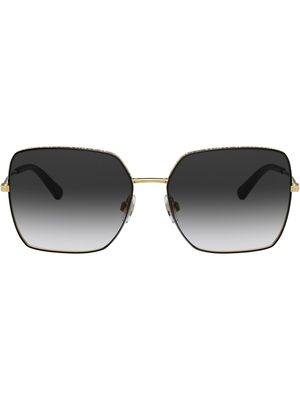 Dolce & Gabbana Eyewear lunettes de soleil à logo - Noir