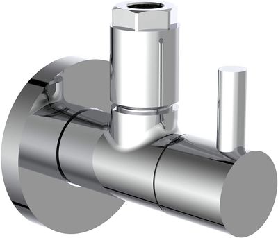Schutte Design Hoekstopkraan van Messing | 1/2" x 3/8" of 10 mm | met Rozet | chroom - 98166110 - 98166110