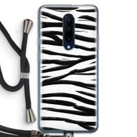 Zebra pattern: OnePlus 7 Pro Transparant Hoesje met koord