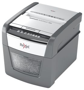 Rexel Optimum AutoFeed 45X Papierversnipperaar 45 vellen Cross cut 4 x 28 mm P-4 20 l Ook geschikt voor Paperclips, Nietjes, Creditcards
