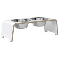 dogBar® Honden voerbar Beech Wood, wit, Maat: M-Small