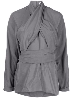 LEMAIRE Blouse met gekruiste bandjes - Grijs