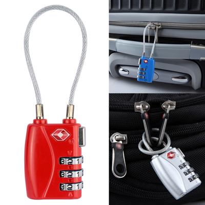 JASIT TSA719 zink legering 3-cijferige wachtwoord TSA Lock reisbagage hangslot (rood)