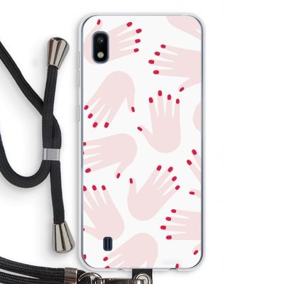 Hands pink: Samsung Galaxy A10 Transparant Hoesje met koord